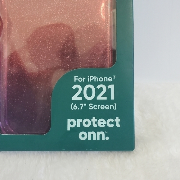 ONN. Purple Pink Red Glitter Ombre IPhone 2021 6.7" Screen Case - Picture 7 of 10